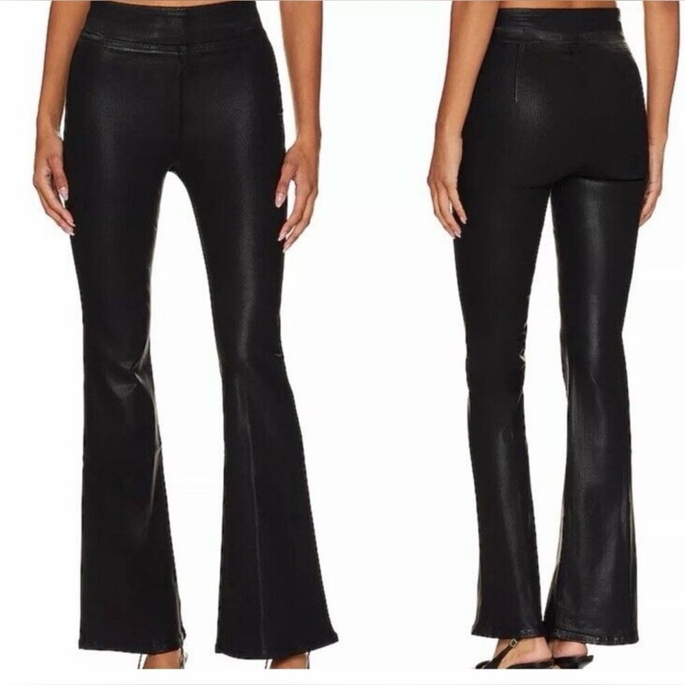 NWOT size 0 FRAME The Jetset High Rise Flare Coated Waxed Jeans